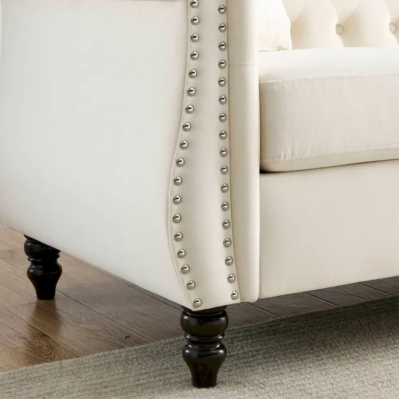 Canapé Chesterfield gris Salon