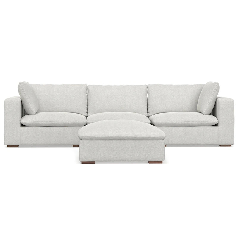 WYNDENHALL Marlee Canapé modulaire 3 places et pouf en tissu chenille velouté haute performance
