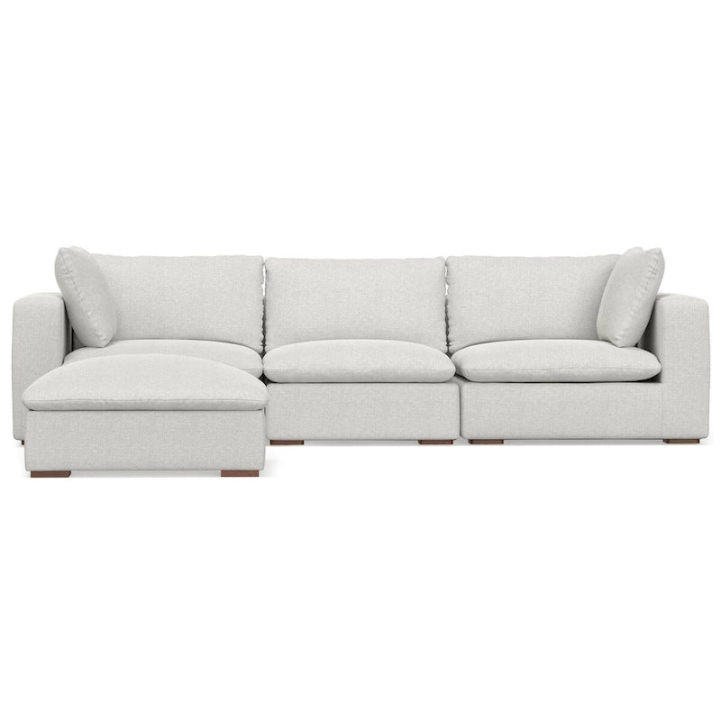 WYNDENHALL Marlee Canapé modulaire 3 places et pouf en tissu chenille velouté haute performance