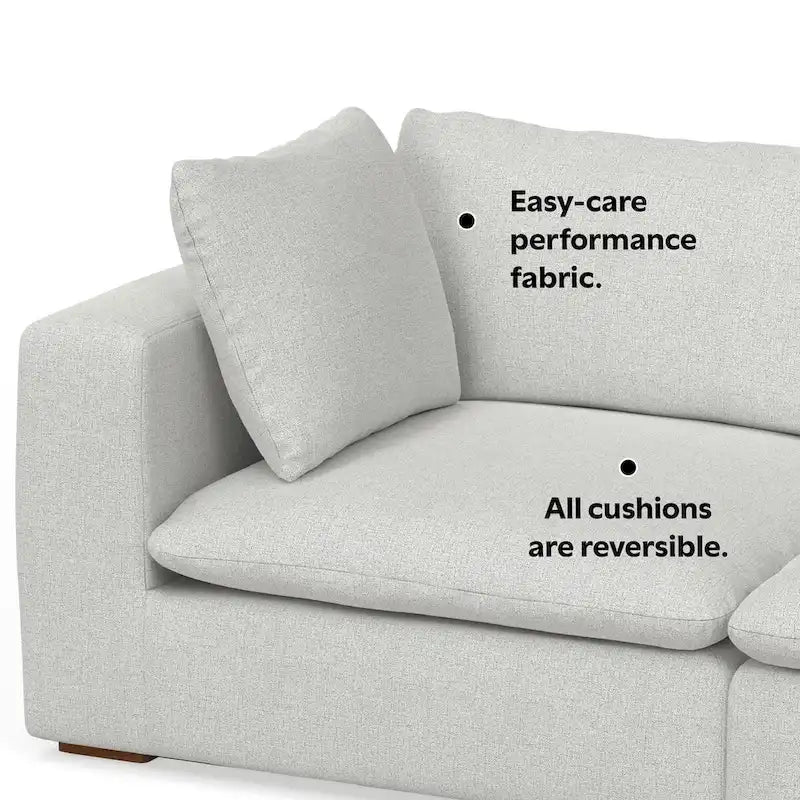 WYNDENHALL Marlee Canapé modulaire 3 places et pouf en tissu chenille velouté haute performance