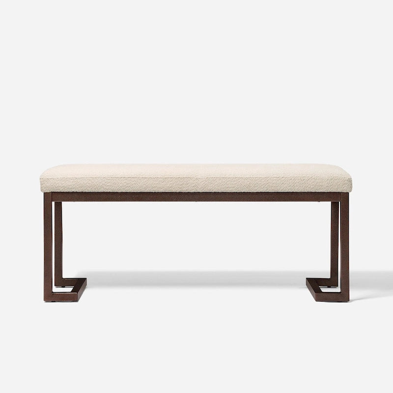 Banc d'appoint rectangulaire contemporain rembourré