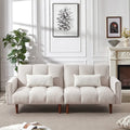 Canapé-lit futon convertible, canapé-lit ajustable, canapé-lit futon moderne en tissu de lin avec 2 oreillers