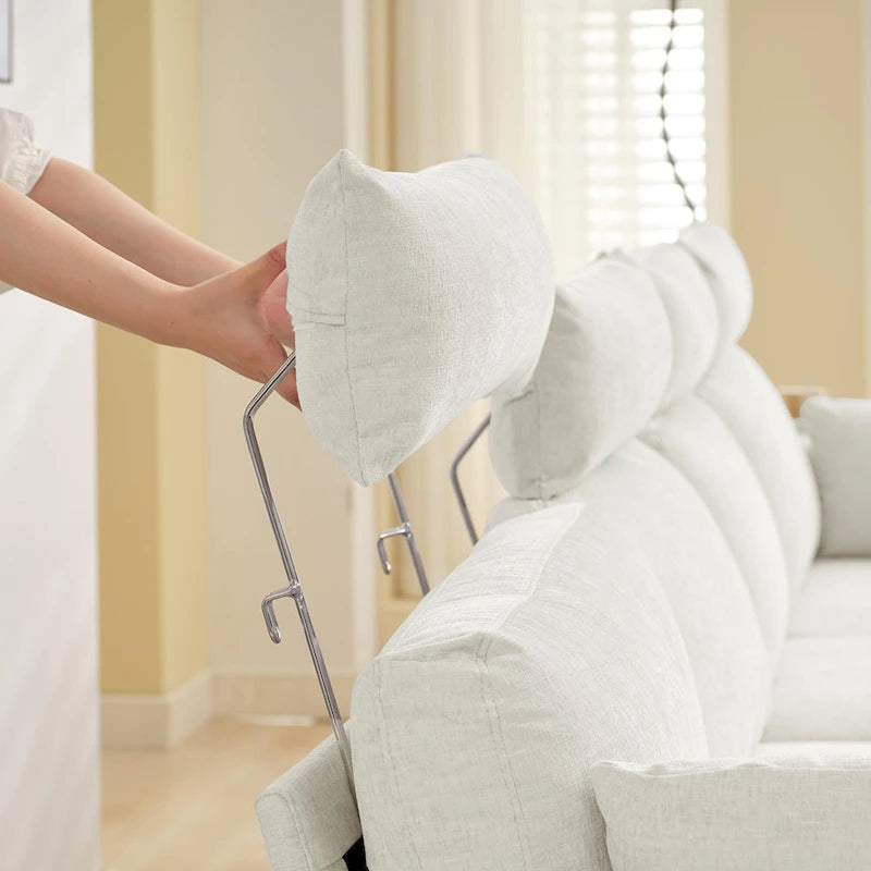 Canapé sectionnel chenille 89 po avec méridienne extra large pour salon