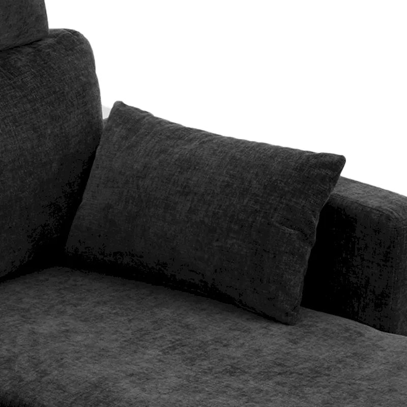 Canapé sectionnel chenille 89 po avec méridienne extra large pour salon
