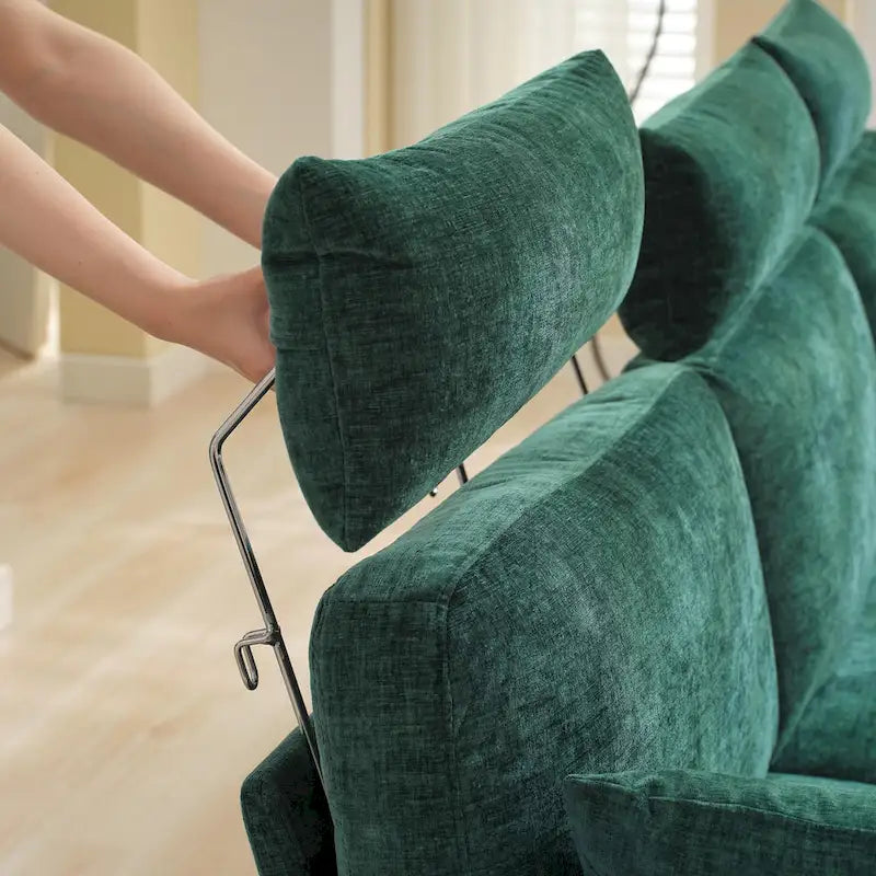 Canapé sectionnel chenille 89 po avec méridienne extra large pour salon