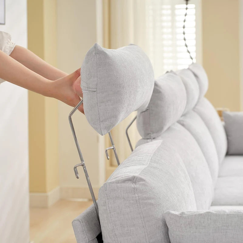 Canapé sectionnel chenille 89 po avec méridienne extra large pour salon