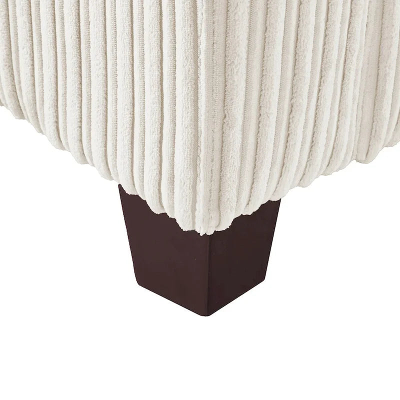Canapé 3 places moderne en velours côtelé LUE BONA 81, canapé rembourré rectangulaire en polyester pour salon - 81W X 33D X 26H