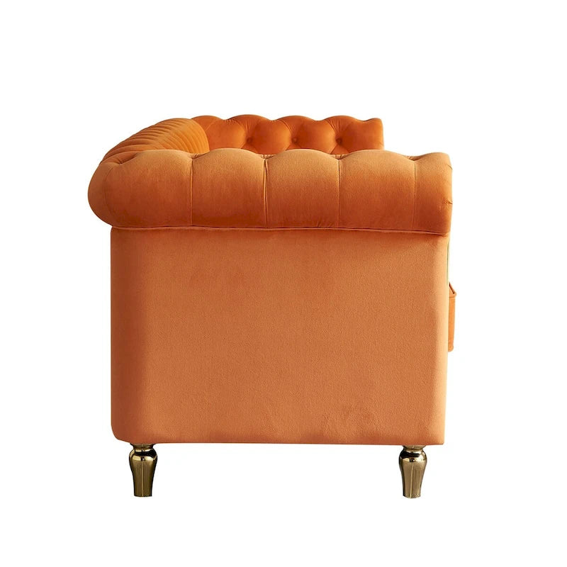 Canapé en velours de style moderne de 215 cm pour salon