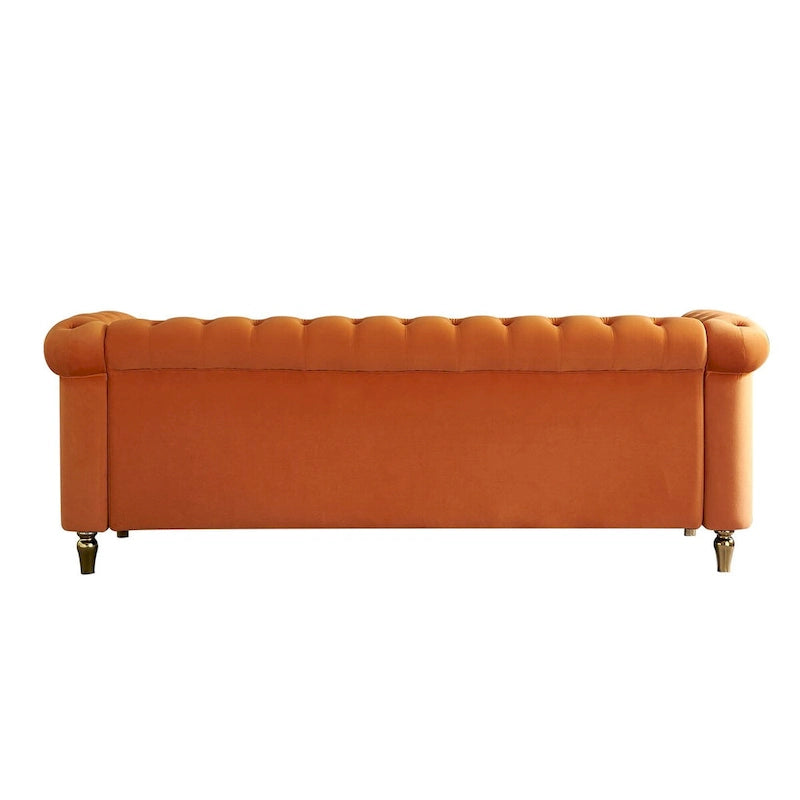 Canapé en velours de style moderne de 215 cm pour salon