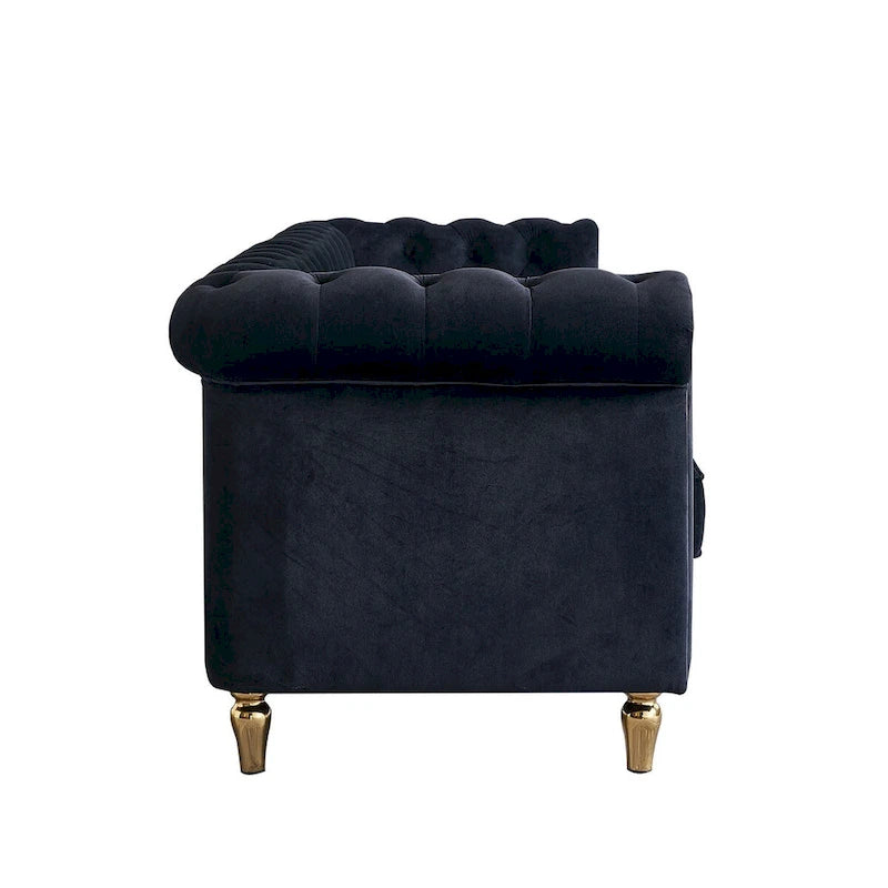 Canapé en velours de style moderne de 215 cm pour salon