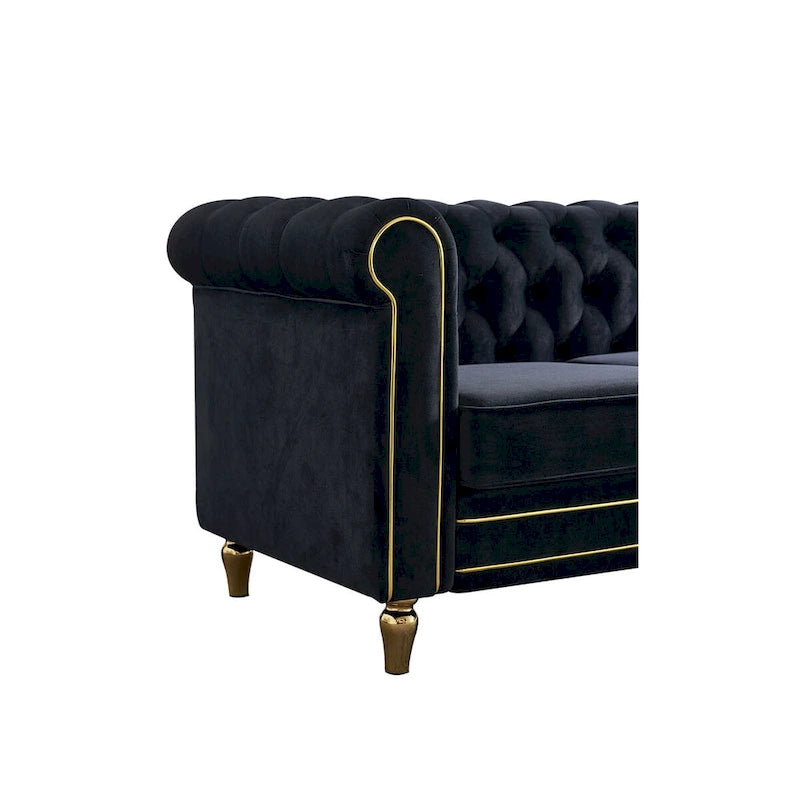 Canapé en velours de style moderne de 215 cm pour salon