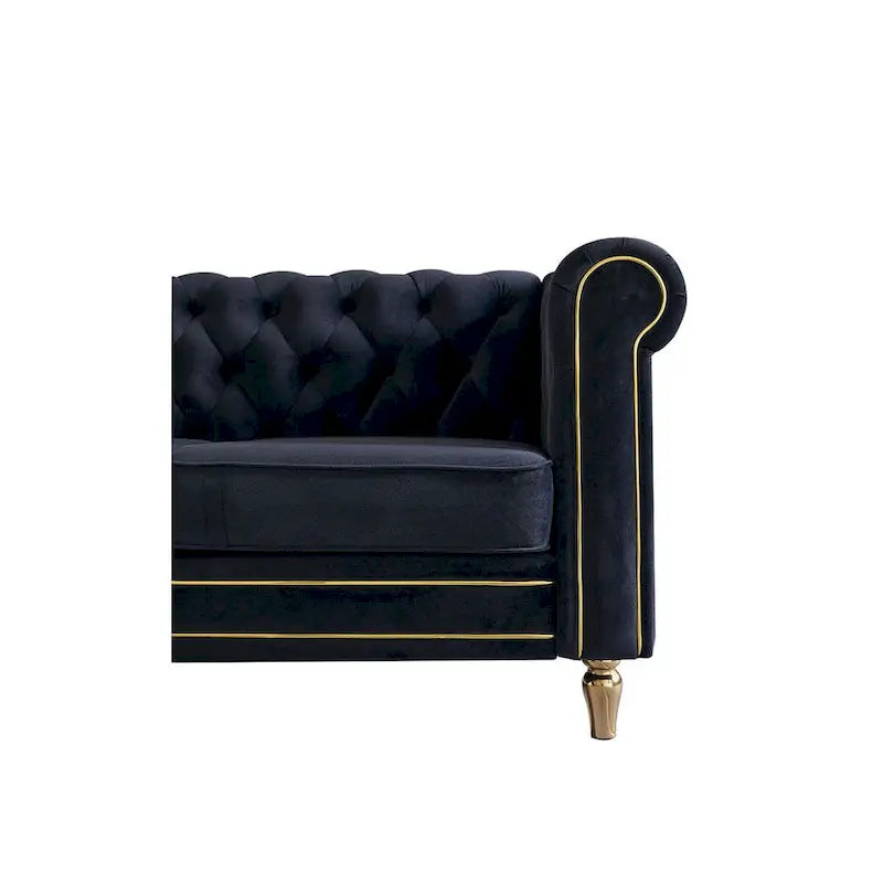 Canapé en velours de style moderne de 215 cm pour salon