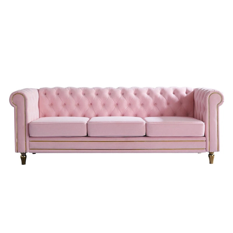 Canapé en velours de style moderne de 215 cm pour salon
