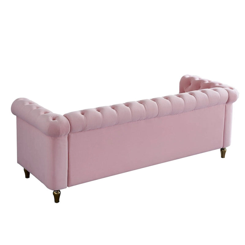 Canapé en velours de style moderne de 215 cm pour salon