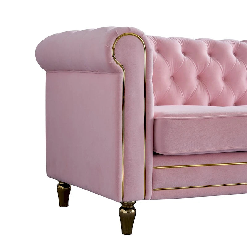 Canapé en velours de style moderne de 215 cm pour salon