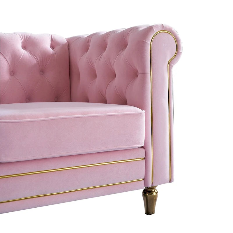 Canapé en velours de style moderne de 215 cm pour salon