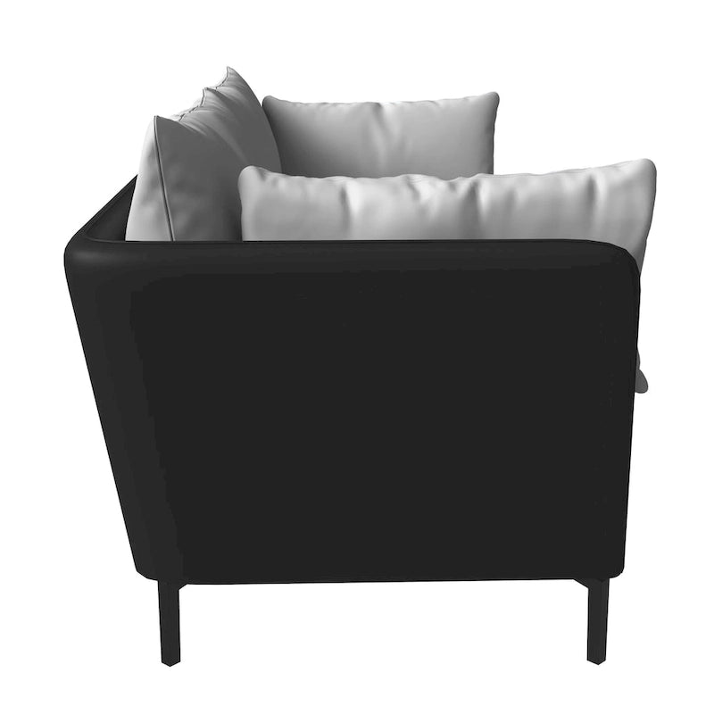 Canapé 3 places en cuir Luxify avec pieds en métal et coussins amovibles pour salons et salles de séjour