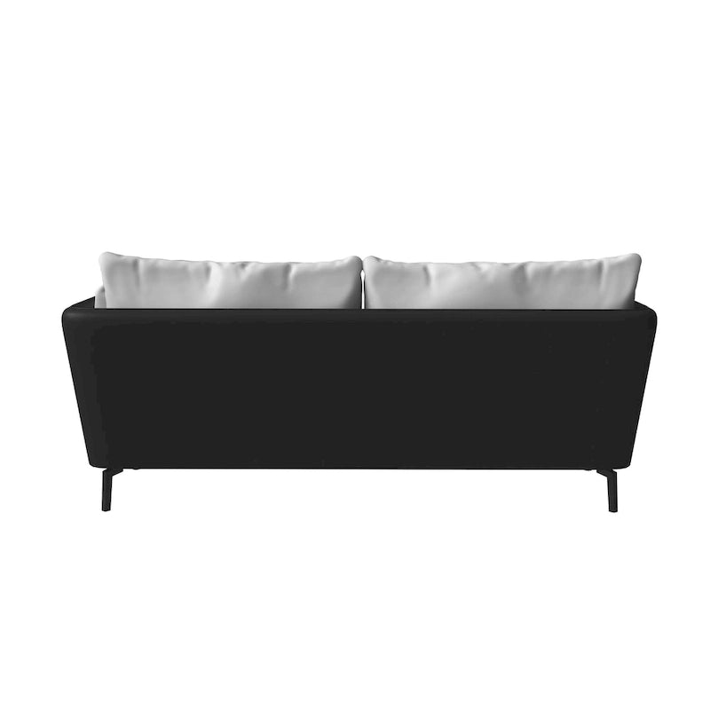 Canapé 3 places en cuir Luxify avec pieds en métal et coussins amovibles pour salons et salles de séjour