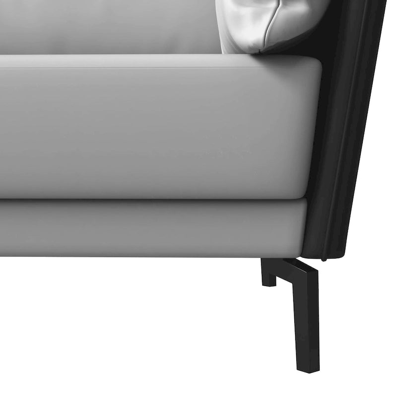 Canapé 3 places en cuir Luxify avec pieds en métal et coussins amovibles pour salons et salles de séjour