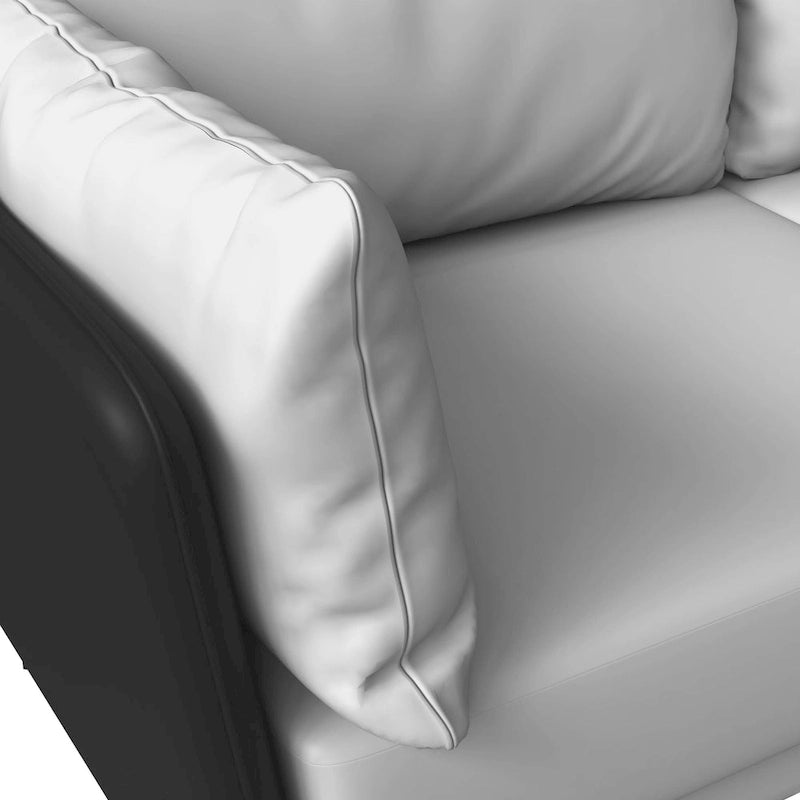 Canapé 3 places en cuir Luxify avec pieds en métal et coussins amovibles pour salons et salles de séjour