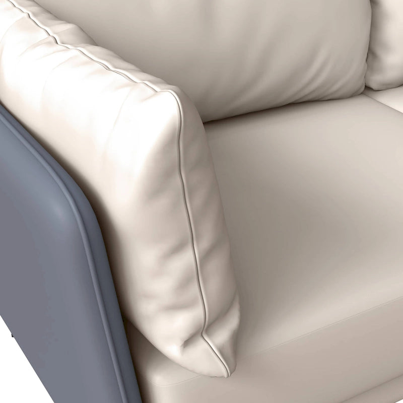 Canapé 3 places en cuir Luxify avec pieds en métal et coussins amovibles pour salons et salles de séjour