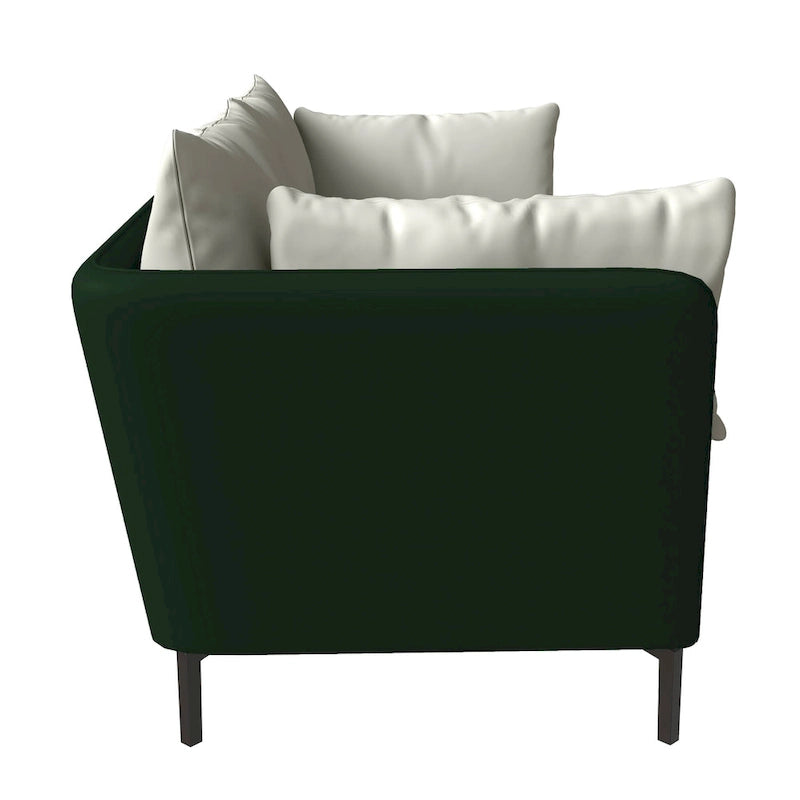 Canapé 3 places en cuir Luxify avec pieds en métal et coussins amovibles pour salons et salles de séjour