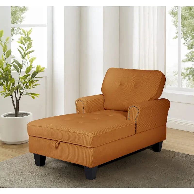 Chaise longue d'intérieur, canapé-lit, fauteuil rembourré pour chambre et salon avec rivets