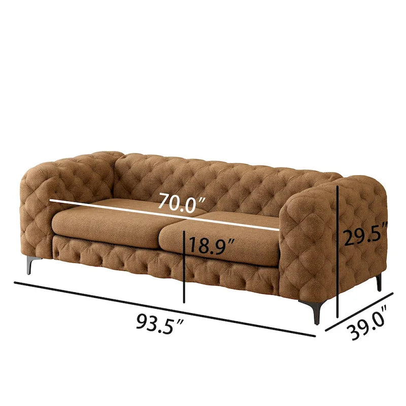 Canapé Chesterfield capitonné en velours Corvus Aosta