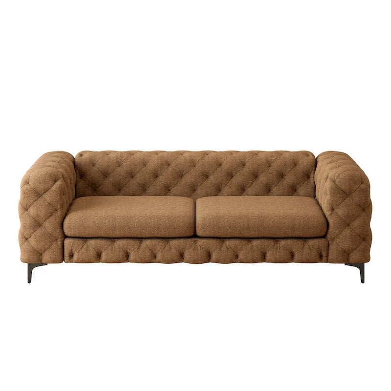 Canapé Chesterfield capitonné en velours Corvus Aosta