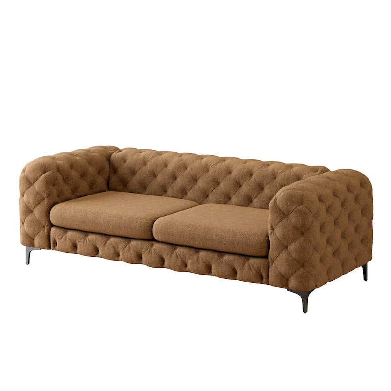 Canapé Chesterfield capitonné en velours Corvus Aosta