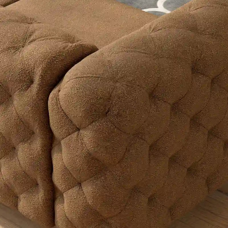Canapé Chesterfield capitonné en velours Corvus Aosta