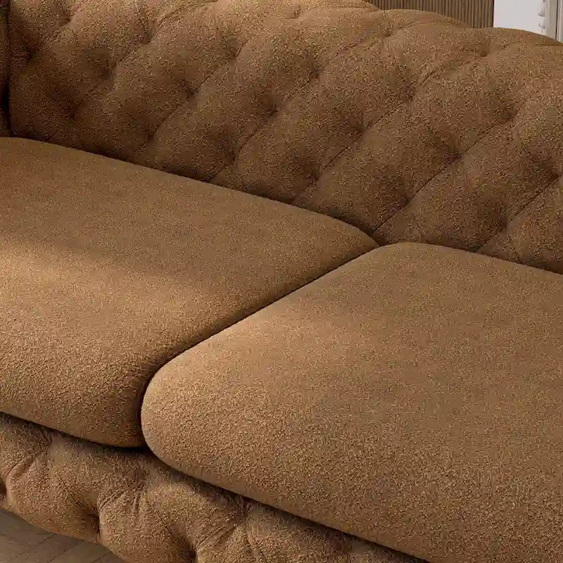 Canapé Chesterfield capitonné en velours Corvus Aosta