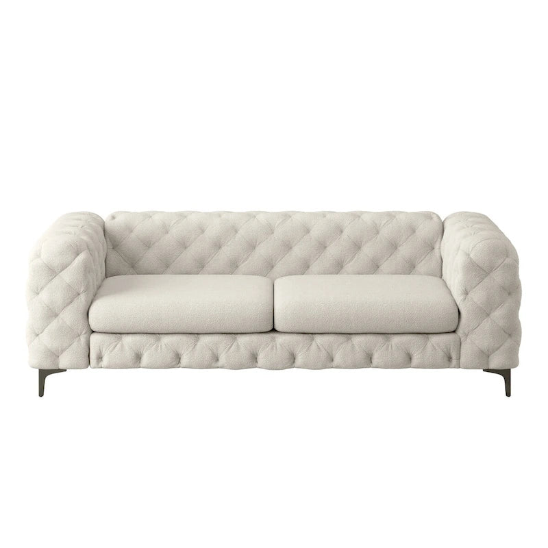 Canapé Chesterfield capitonné en velours Corvus Aosta