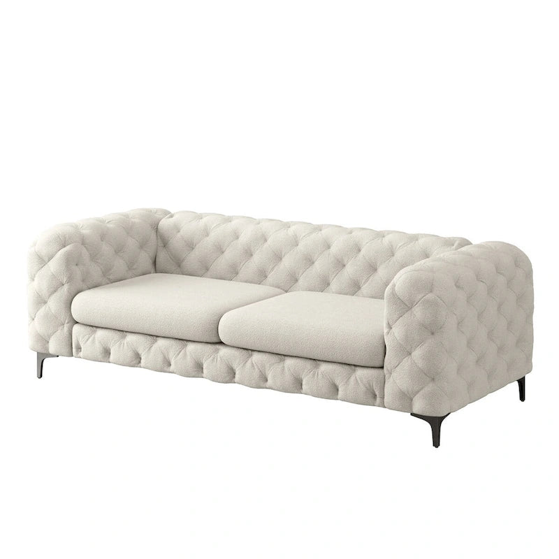 Canapé Chesterfield capitonné en velours Corvus Aosta