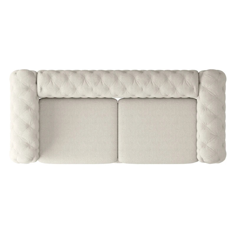 Canapé Chesterfield capitonné en velours Corvus Aosta