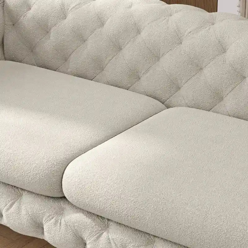 Canapé Chesterfield capitonné en velours Corvus Aosta