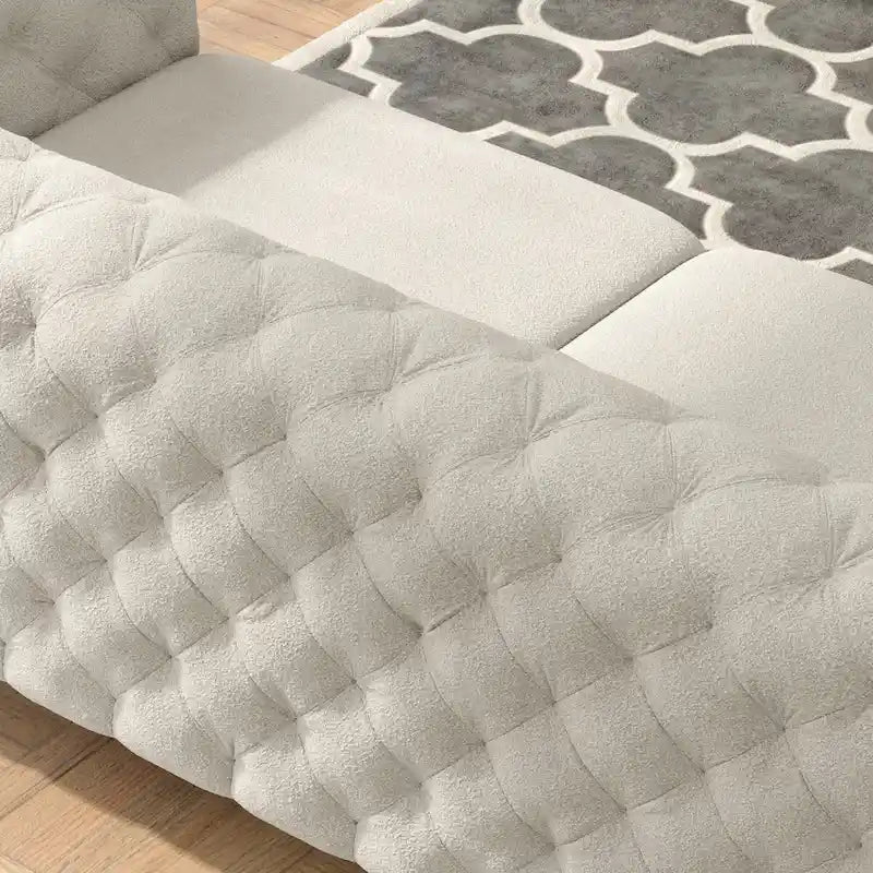 Canapé Chesterfield capitonné en velours Corvus Aosta