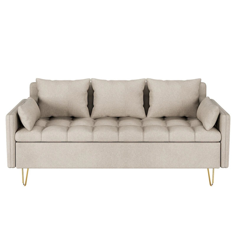 Canapé 3 places en cuir GIMMYFIVE avec coussin, canapé de salon