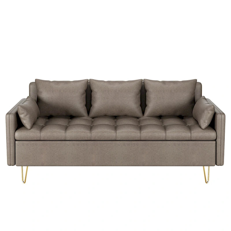 Canapé 3 places en cuir GIMMYFIVE avec coussin, canapé de salon