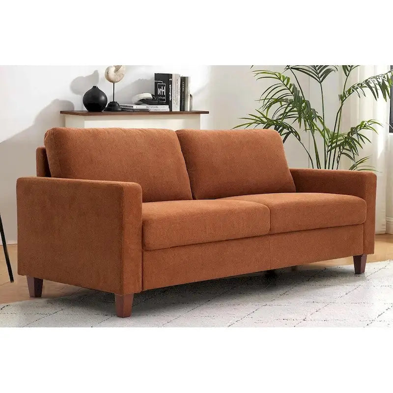Canapé 3 places moderne du milieu du siècle Miles avec grands coussins de dossier réversibles