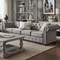 Canapé Chesterfield Knightsbridge Gris Clair Extra-Long par iNSPIRE Q Artisan