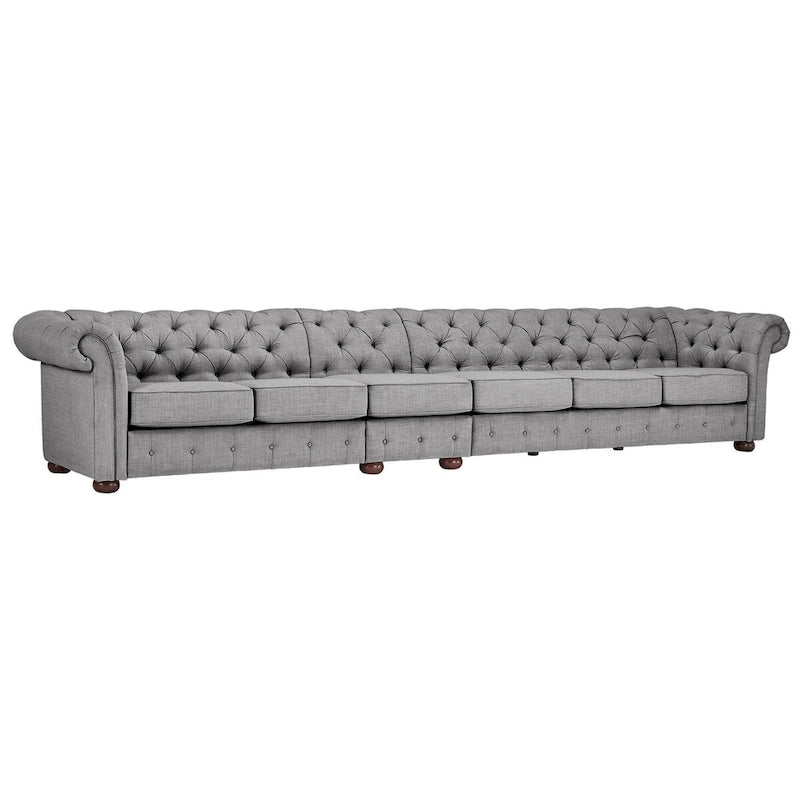 Canapé Chesterfield Knightsbridge Gris Clair Extra-Long par iNSPIRE Q Artisan