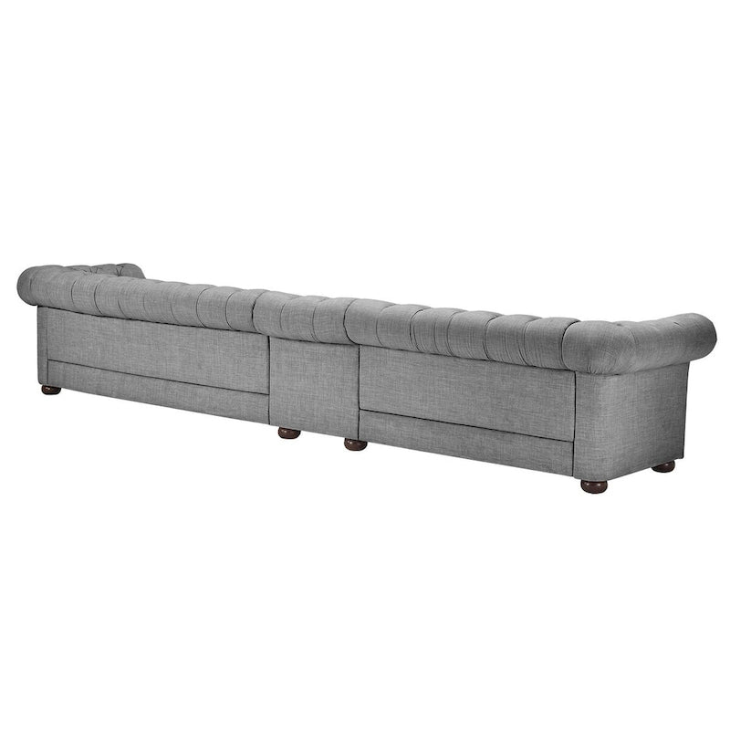 Canapé Chesterfield Knightsbridge Gris Clair Extra-Long par iNSPIRE Q Artisan
