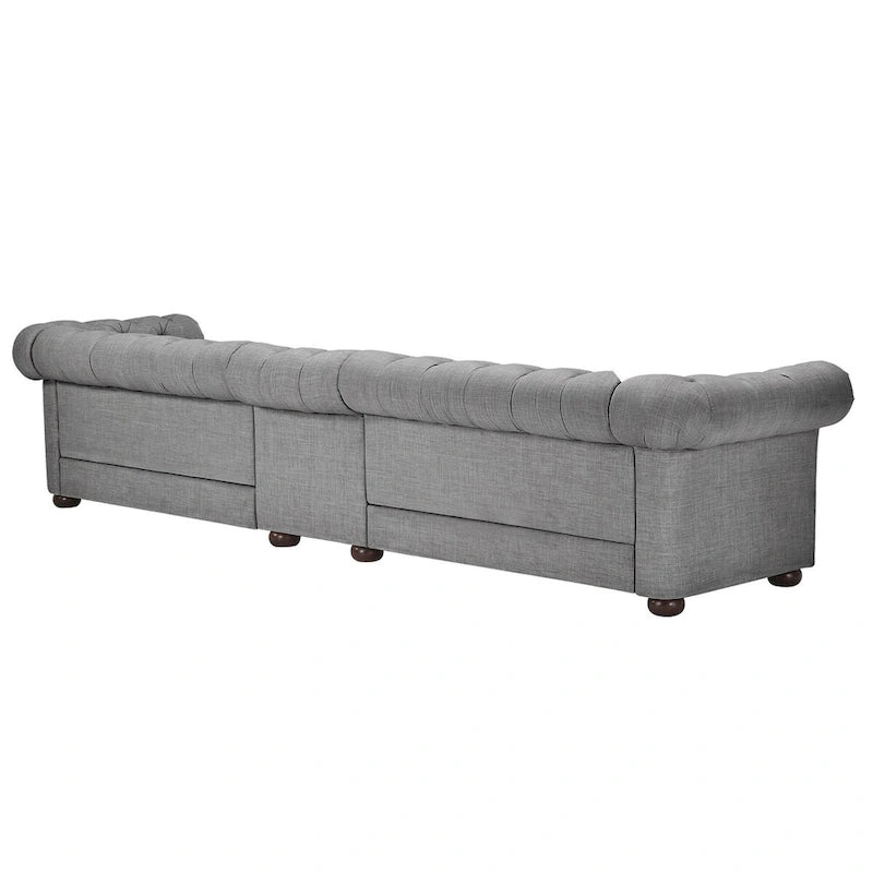 Canapé Chesterfield Knightsbridge Gris Clair Extra-Long par iNSPIRE Q Artisan