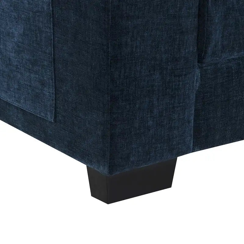 Canapé d'angle en chenille en forme de L de 118 x 55 po avec coussins doubles, canapé-lit rembourré à 5 places avec méridienne