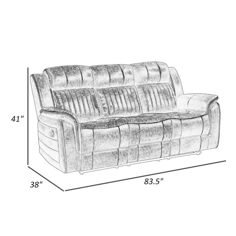 Canapé inclinable manuel double Bento 84 pouces, microfibre polie sable