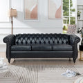 Canapé 3 places Chesterfield avec accoudoirs roulés en PU 84,65