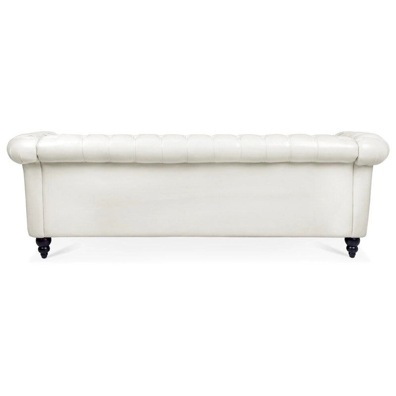 Canapé 3 places Chesterfield avec accoudoirs roulés en PU 84,65