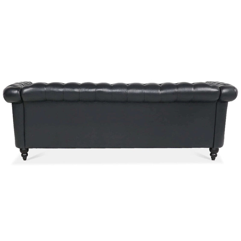 Canapé 3 places Chesterfield avec accoudoirs roulés en PU 84,65
