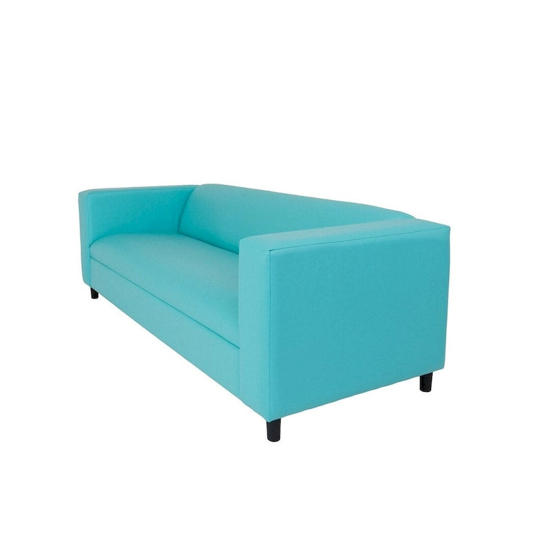 HomeRoots Canapé en similicuir bleu sarcelle 84 po avec pieds noirs - 84